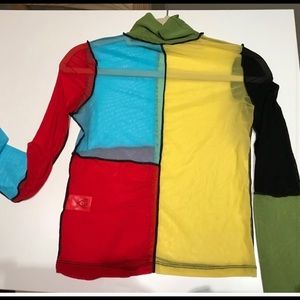 UNIF Sheer Color Block Turtleneck